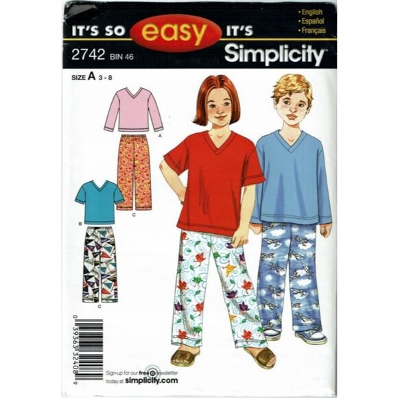 Simplicity Sewing Pattern 2742 Pants Top Child Size 3-8 - Picture 1 of 2